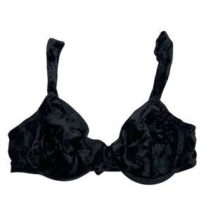 Vintage 90’s Victoria’s Secret gold label crushed velvet underwire unlined bra